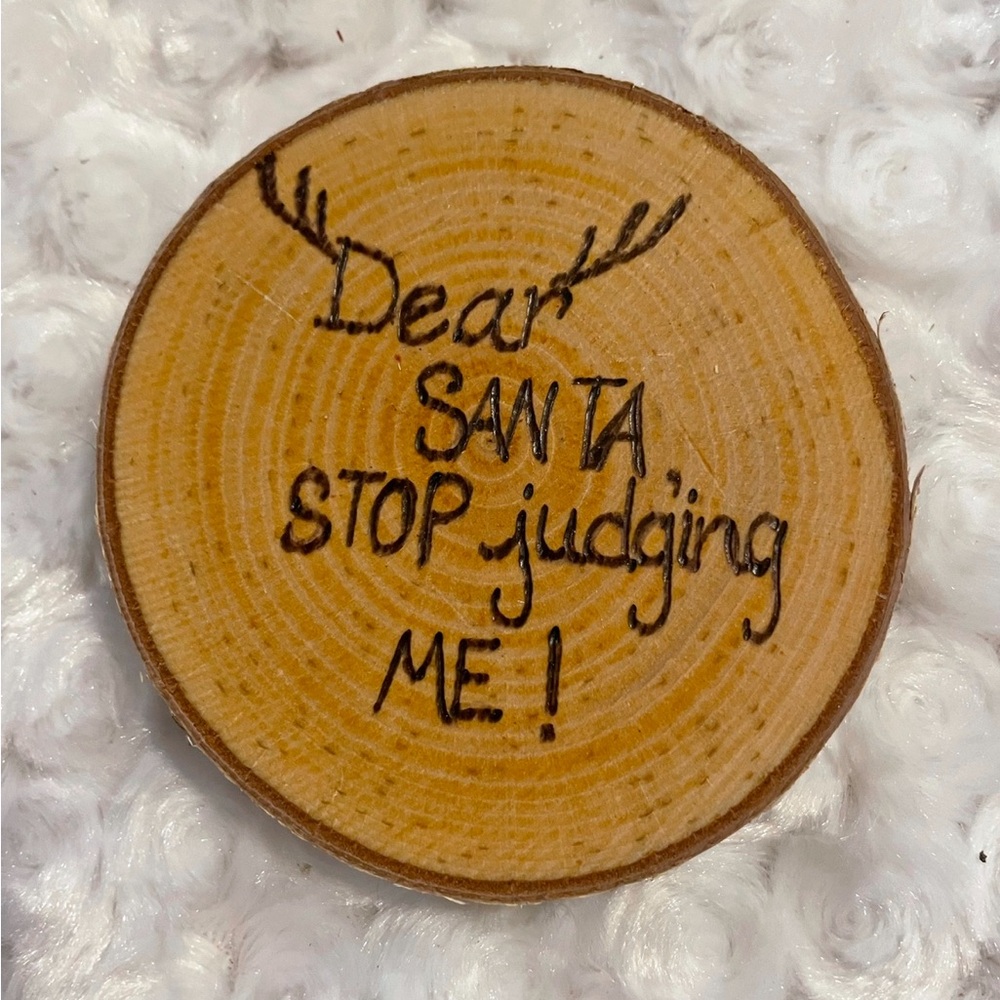 Rustic Wooden Holiday Coaster with Engraving